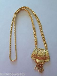 INDIAN BOLLYWOOD GOLD PLATED DESIGNER MANGALSUTRA CHAIN MALA NECKLACE 