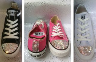 Converse All Star Sparkling Crystal Custom Trainers Made With 