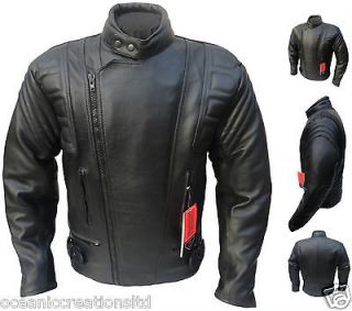 CE ARMOURED Leather Motorcycle Motorbike Racing Jacket
