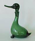 Rare 1920s Italian Art Glass Duck Decanter Florence Italy Murano Gio 