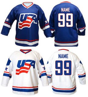 Team USA Ice Hockey Fan Replica Jersey/Aduld+Y​outh sizes/Blank or 