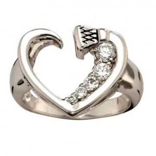   Silversmiths Silver and Shine Horseshoe Nail Heart Ring (RG30CZ
