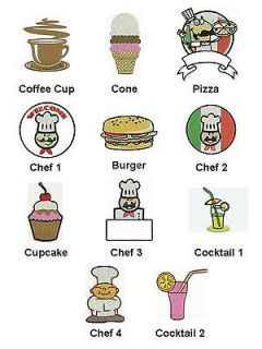 Chef and Kitchen Machine Embroidery Designs Brother Janome Formats CD 