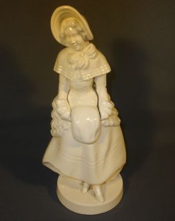 Vintage Porcelain Japan Figurine Figure Lady Vase 11 Tall