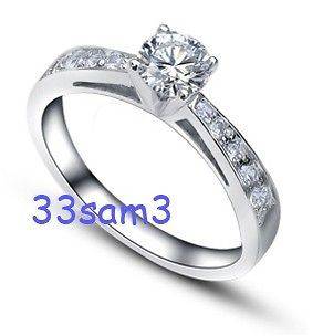 Wow 925. STERLING SILVER SOLITAIRE ETERNITY ANNIVERSARY DIAMOND RING 