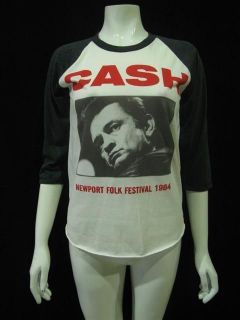Vintage Johnny Cash Folk Tour 1964 T Shirt Women M
