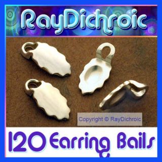 AANRAKU BAILS   120 Silver Plated Earring Bails Glue on