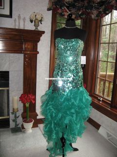 Sherri Hill 2835 Emerald Green Striking Prom Gala Gown Dress 4