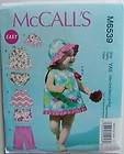 McCalls Sewing Pattern 6539 Infant Baby Top Pants Hat Shorts Sz NB  XL