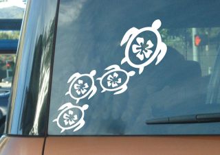 Hawaii Sea Turtle Family Set Of 4  Hawaii Car Laptop Vinyl Decal 