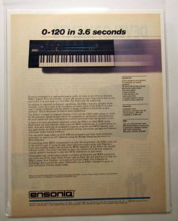 Ensoniq ESQ 1 Keyboard Synthesizer Vintage Print Ad 12/86