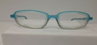 NEW AUTHENTIC L.A. EYEWORKS FIDDLE BLUE W/CLEAR PLASTIC EYEGLASSES 