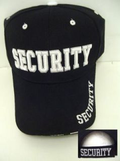 FREE SHIP Black SECURITY Embroidered Adjustable Baseball Hat Ball Cap 