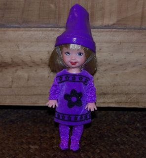 Kelly Doll Clothes Halloween Purple Crayon Costume with Hat & Tights
