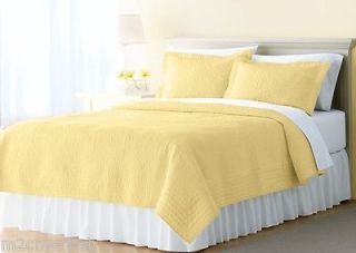   Solid Embroidery Yellow Quilt Set Twin Queen King With Standard Sham