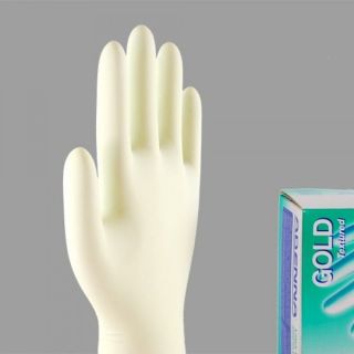 Adenna Gold Latex Gloves, Powder Free, 10/100/CS Small to X Large