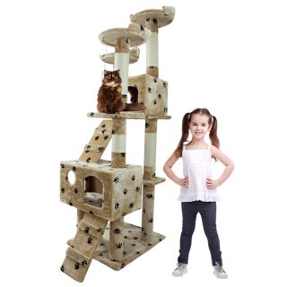 New Cat Tree 69 Tall Level Condo Furniture Scratching Post Pet House 