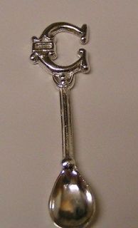 Salt Spoon w/Initial ( C ) Solid Sterling Silver