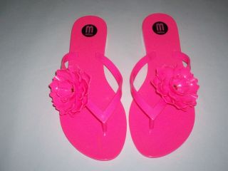 Melissa Shoes Harmonic Flower Pink Jelly Thong Sandal Size US 6
