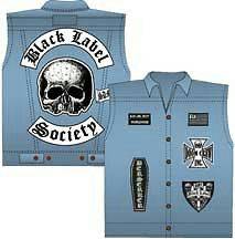 Black Label Society Denim Vest Patch Licensed Two Sided Jacket S 2XL 