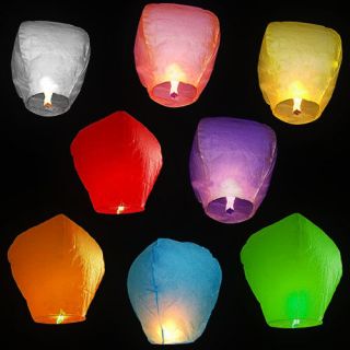 80× Wishing Lanterns Chinese sky Lantern Wedding Party lamp flying 