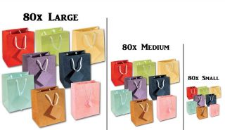 LOT OF 80 TOTE Gift Bag~72x FREE TISSUE PAPER~ALL SIZE~ALL COLORS 