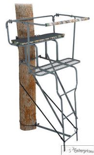   Grizzly 15 deer hunting 2 man ladder stand & FREE camo enclosure NEW