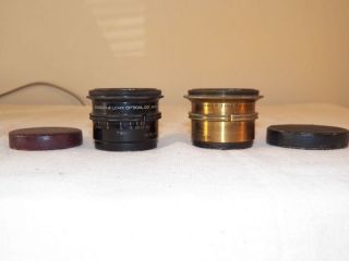 Pair of Antique Bausch & Lomb Brass Camera Lens?  As Found