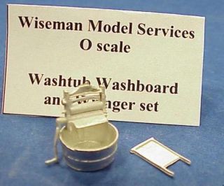   WISEMAN DETAIL PARTS #O152 WASHTUB, BOARD AND WRINGER SET 1/48 SCALE
