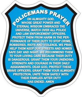 Policemans Prayer Law Enforcement Decal Sticker