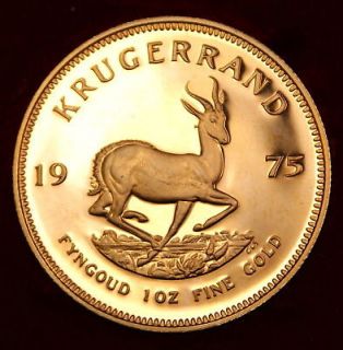 1975 South Africa Gold Krugerrand, 1 Oz. Proof Coin