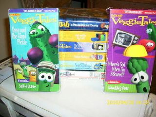LOT OF 8 VEGGIETALES CHILDRENS CHRISTIAN VHS VIDEOS OUT OF PRINT