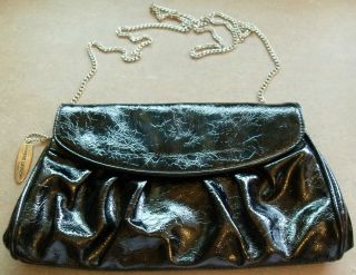 CHINESE LAUNDRY Patent Leather PURSE Evening SMALL Chain Strap Good 