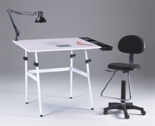   Table Desk Combo w/ Chair, Side Tray & Lamp  Hobby Art Drafting