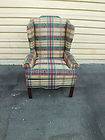 50593 Plaid Upholstered LANE Furniture Wing Chair