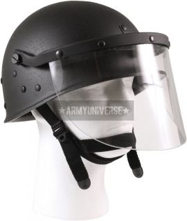 Black Anti Riot Military Tactical Helmet With Poly Face Shield