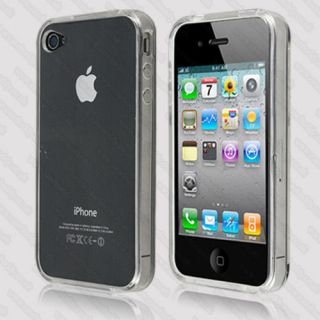 Premium Clear Soft Gel Case For iPhone 4 4S Silicone Cover and Screen 
