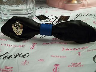 Juicy Couture Leather Elastic Bow Ponytail Holder Brand New ( Black )