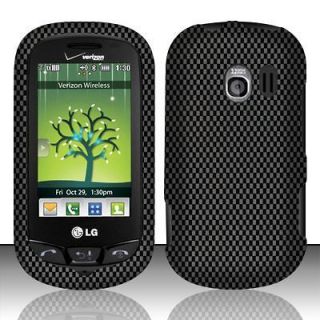 LG Extravert VN271 Verizon Hard Case Rubberized Snap On Cover Carbon 