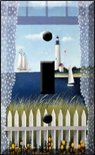 Lighthouse View Nautical Window Room Decor Light Switch Cover wall 