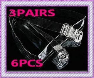 Pairs (6 PCS) Invisible Transparent Clear Bra Straps