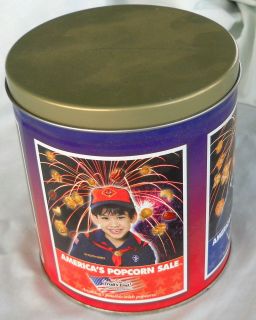   End Popcorn Tin, Four Scouts Pictured. Anythings Possible w/Popcorn
