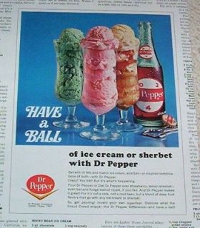 1967 ad Dr Pepper soda pop   ice cream float PRINT AD
