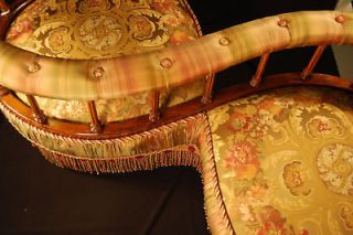 1880s Tete a Tete Chair  Artfully Upholstered Romantic Victorian with 