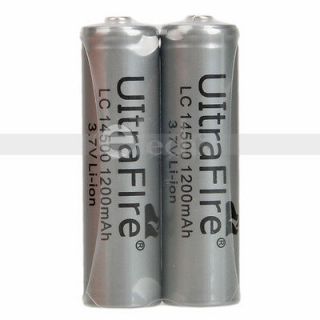 New 2Pcs 3.7V 14500 1200mAh UltraFire Rechargeable Li on AA Batteries