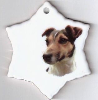 Jack Russell Terrier Xmas Ornament ~Free Name in Gold~