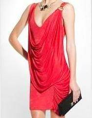 218 New BCBG Max Azria Rio Red Draped Stretch Jersey Party Cocktail 