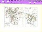 1890 Lithograph Greek Map Aitolian League Achaian Gulf Corinth 