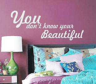 You Dont Know Your Beautiful Vinyl Wall Art Sticker One Direction 