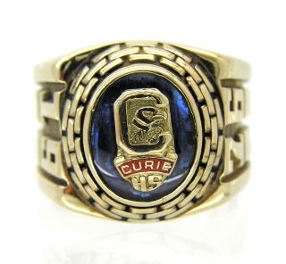 American College Ring 1976 Curie British Hallmarked 9Ct Solid Gold 